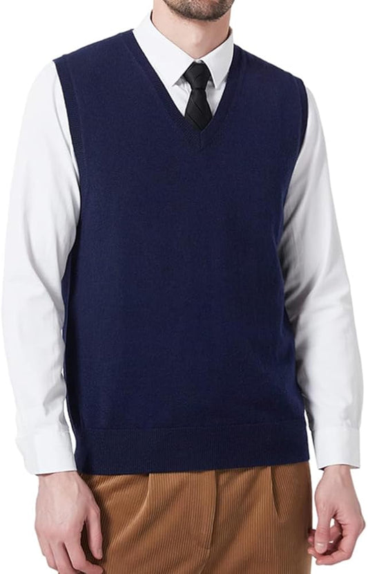 Pull col V sans manche